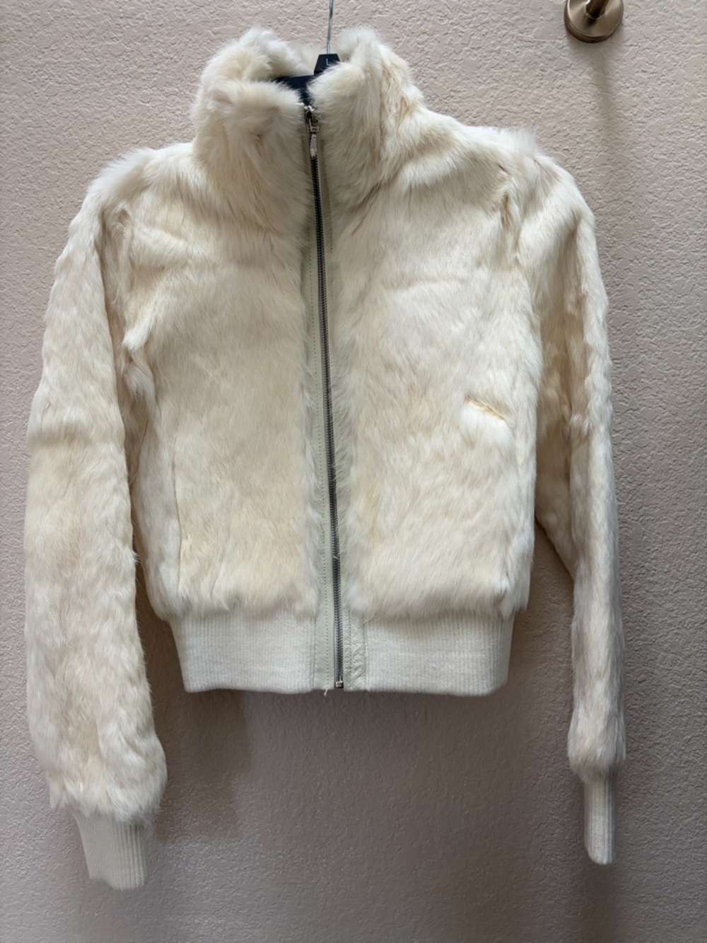 Wilson Leather 100% Rabbit Fur Bomber Jacket